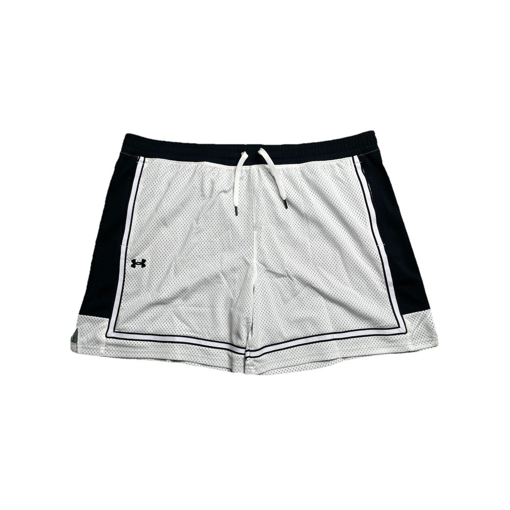 Under Armor Mesh Basketball Shorts Men's 3xl Black & White Loose Fit Baggy